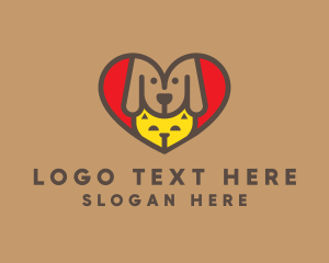 Dog Cat Heart Logo