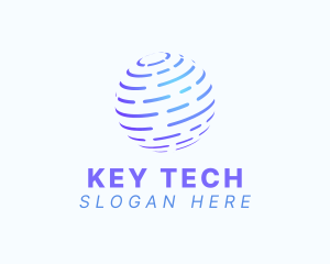 Futuristic Globe Tech Sphere logo design