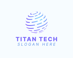 Futuristic Globe Tech Sphere logo design