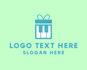 Birthday - Piano Gift Box logo design