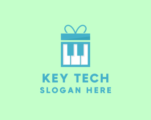 Keyboard - Piano Gift Box logo design