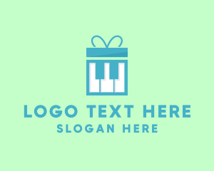 Keyboard - Piano Gift Box logo design