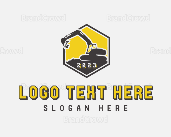 Excavator Machinery Construction Logo