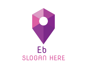 Purple - Diamond Location Pin logo design
