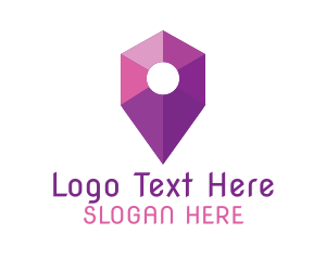Polygon - Diamond Location Pin logo design