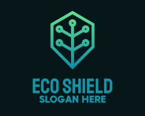 Gradient Branch Shield logo design