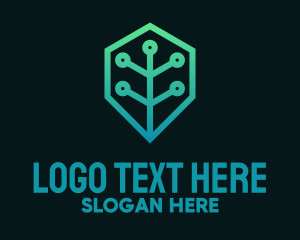 Herbal - Gradient Branch Shield logo design