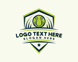 Sport - Tennis Ball Sports Shield logo design