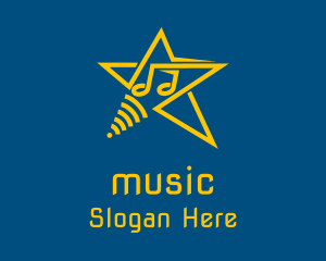 Music Note Star Logo