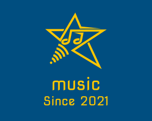 Music Note Star logo design