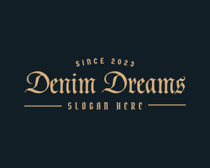 Jeans - Masculine Gothic Business logo design