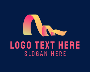 Digital Marketing - Gradient Ribbon Advertising Agency logo design