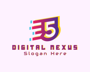 Digit - Speedy Number 5 Motion logo design