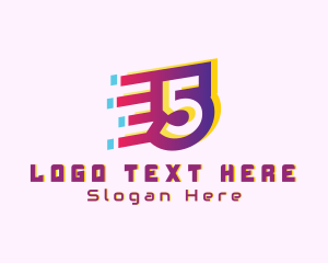 Number 5 - Speedy Number 5 Motion logo design