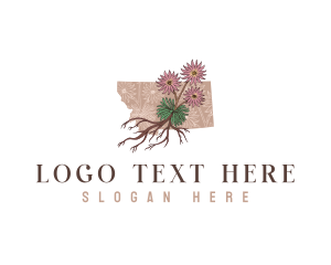 Mourning Cloak Butterfly - Montana Flower Nature logo design