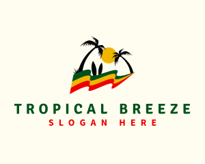 Caribbean Tropical Beach logo design