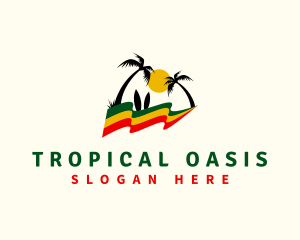 Caribbean Tropical Beach logo design