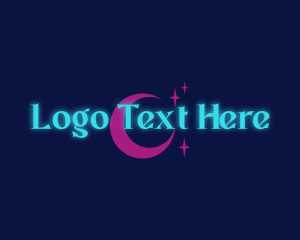 Glow - Neon Cosmic Lunar logo design