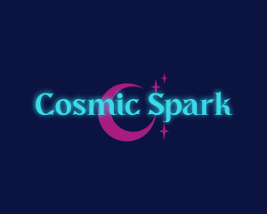 Neon Cosmic Lunar logo design