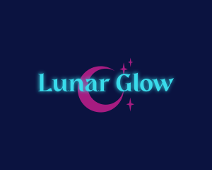 Neon Cosmic Lunar logo design