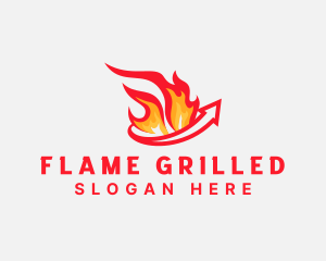Grilled - Flame Fire Arrow logo design
