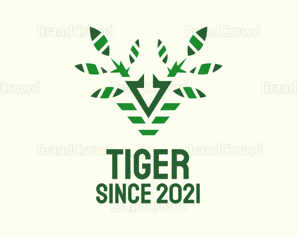 Green Reindeer Plant Logo