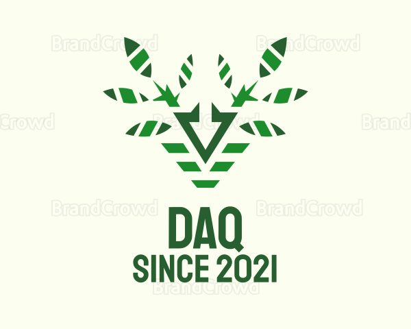 Green Reindeer Plant Logo