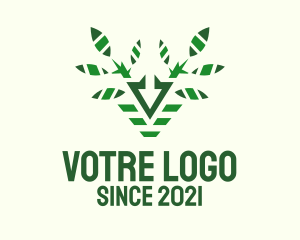 Environment Friendly - Green Reindeer Plant logo design