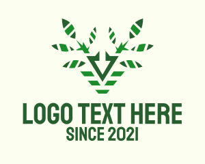 Reindeer - Green Reindeer Plant logo design