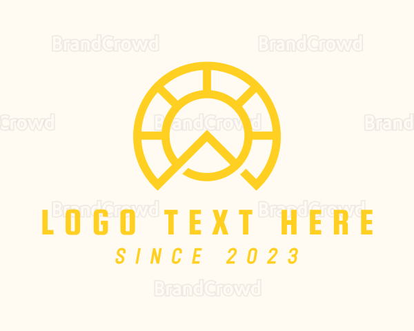 Yellow Sun Letter A Logo