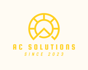 Yellow Sun Letter A logo design