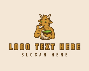 Cartoon - Goat Food Bowl logo design