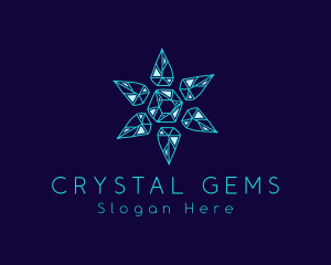 Snowfalke Crystal Gem logo design