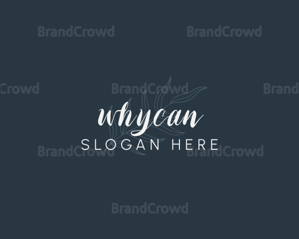 Leaf Cursive Wordmark Logo