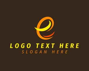 Light - Flame Industry Letter E logo design