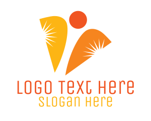 Orange Star - Abstract Business Stars logo design