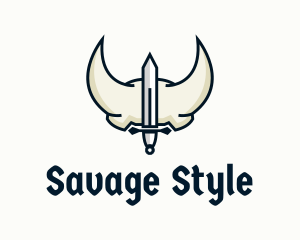 Sword Medieval Helmet  logo design