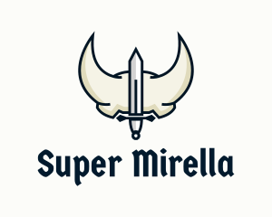 Barbaric - Sword Medieval Helmet logo design