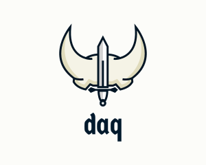 Viking-helmet - Sword Medieval Helmet logo design