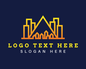 Lodge - City Mountain Building logo design