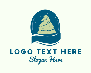 Festive Season - Christmas Tree Snow Globe logo design