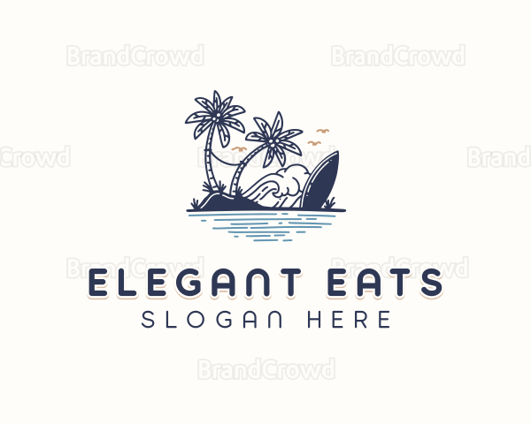 Beach Resort Surfboard Logo