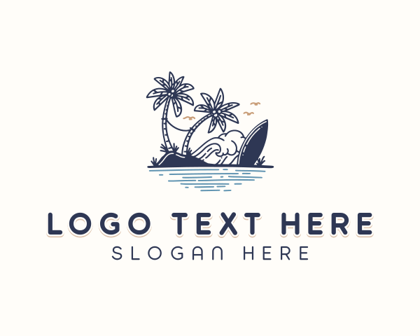 Surfboard - Beach Resort Surfboard logo design