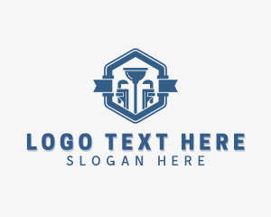 Plunger - Plumbing Wrench Plunger logo design