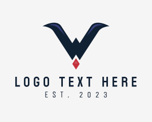 Networking - Modern Diamond Letter W logo design