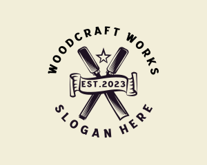 Carpentry - Woodwork Chisel Carpentry Tool logo design