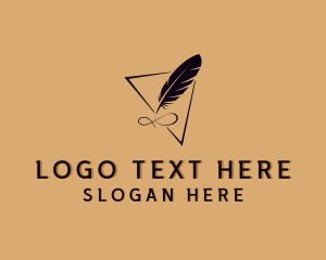 Writing - Feather Quill Pen Publisher logo design