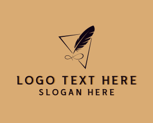 Publisher - Feather Quill Pen Publisher logo design