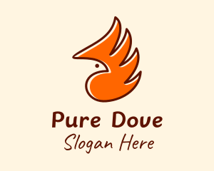 Flame Bird Wings  logo design