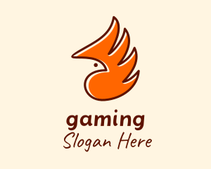 Pigeon - Flame Bird Wings logo design